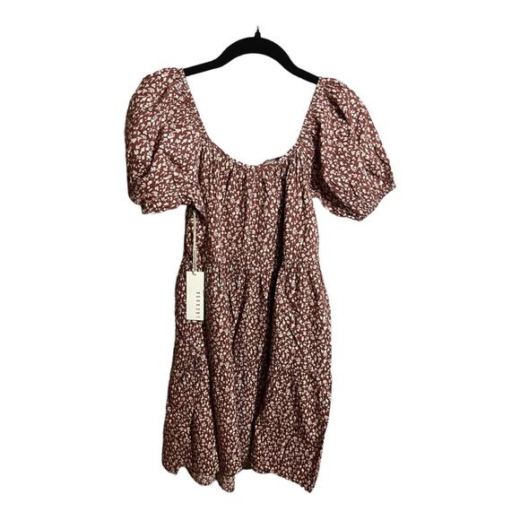 LACAUSA Playa Mini Dress in Cocoa Magic Mushroom Size M NWT - Picture 8 of 11